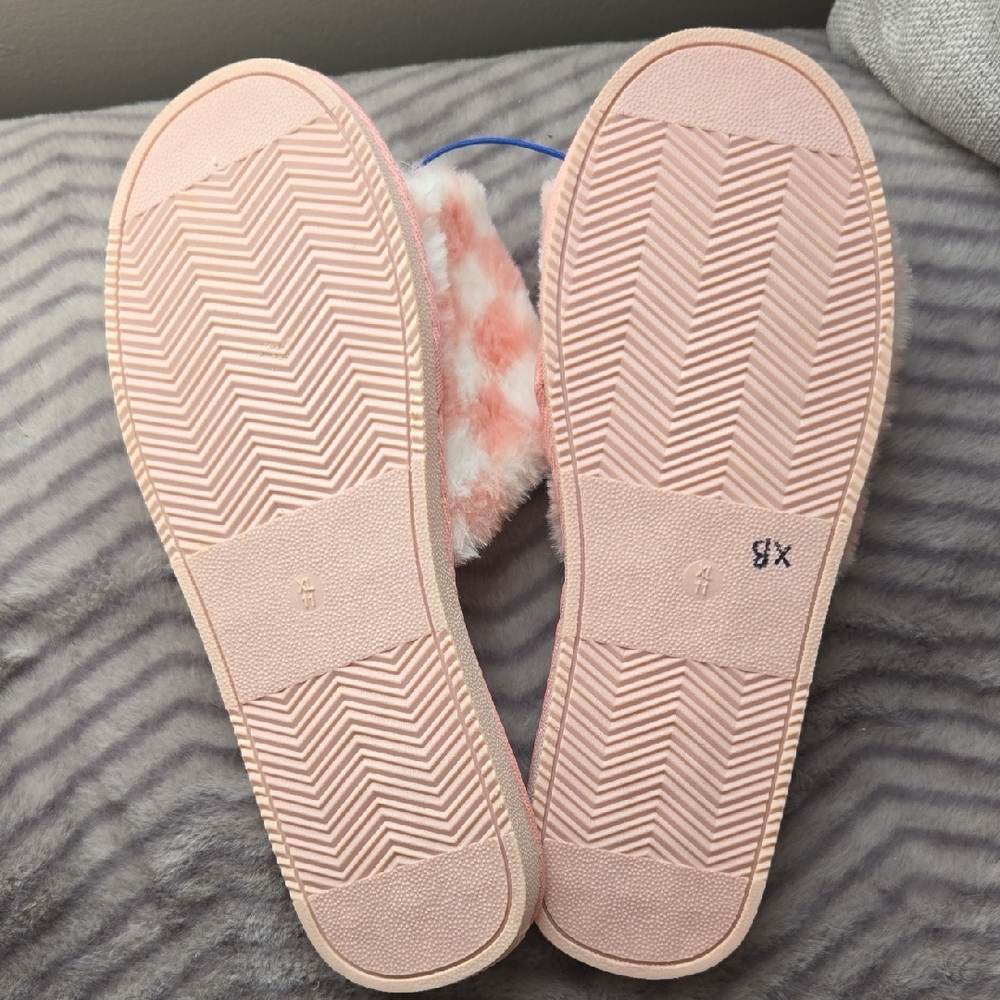 Juicy Couture Checkered Pink and White Slippers SIZE XL 11 ππ - Picture 6 of 9